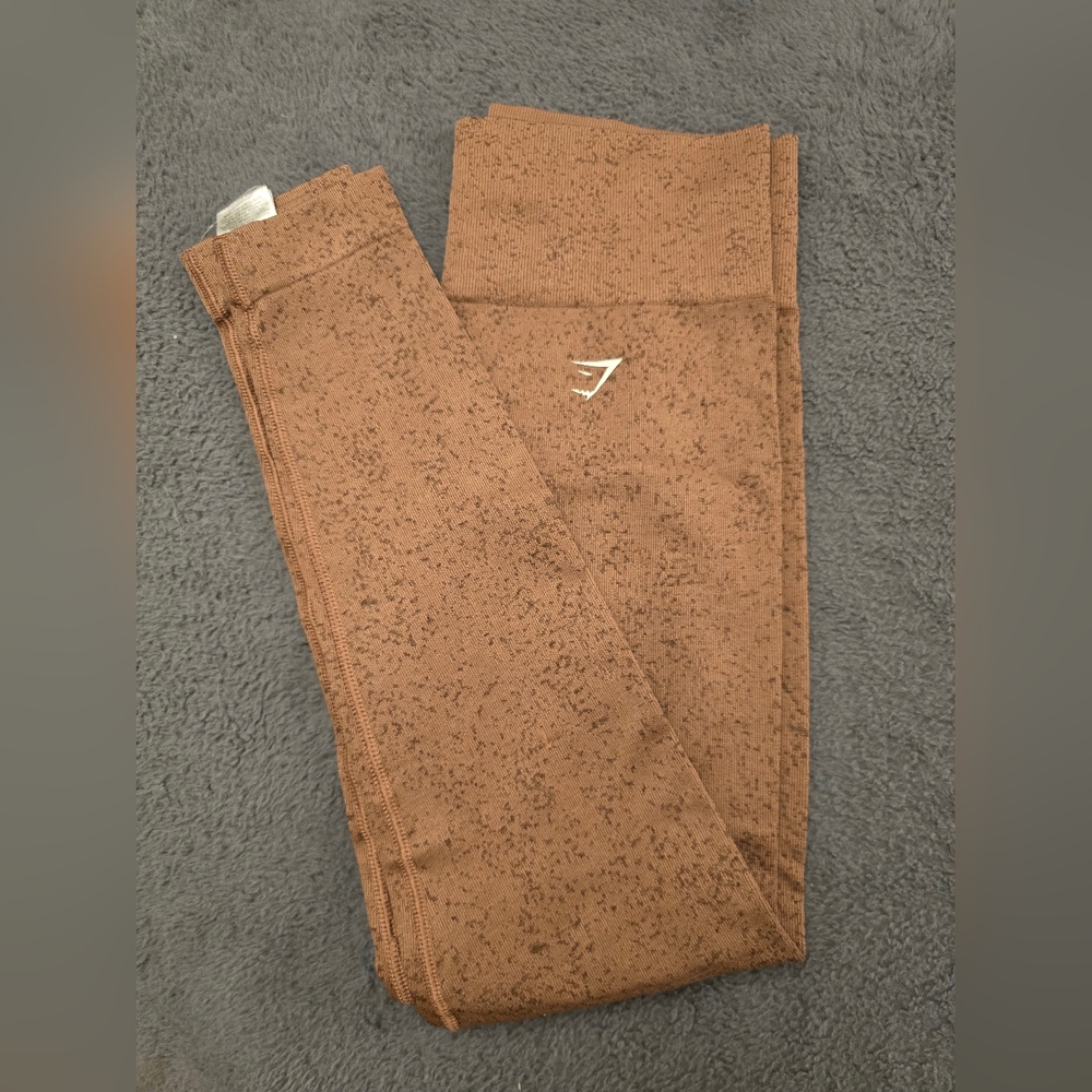 Brown Textured Leggings